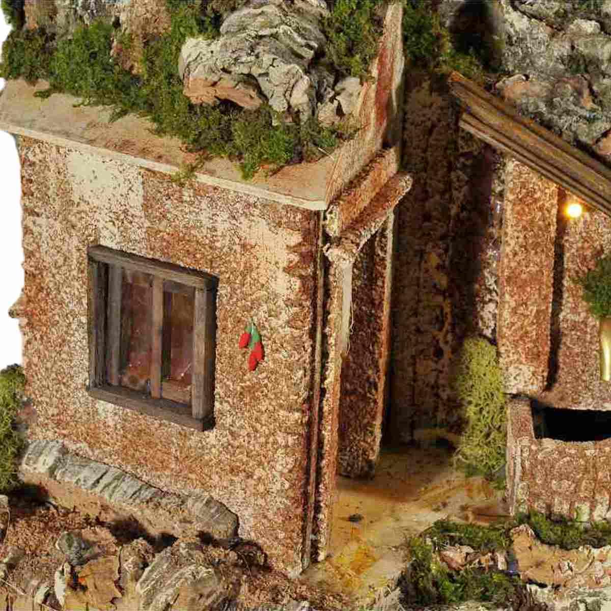 Paesaggio con Luci Torre Fontana Grotta cm.57x37xH50 PR16 | Arte del Presepe