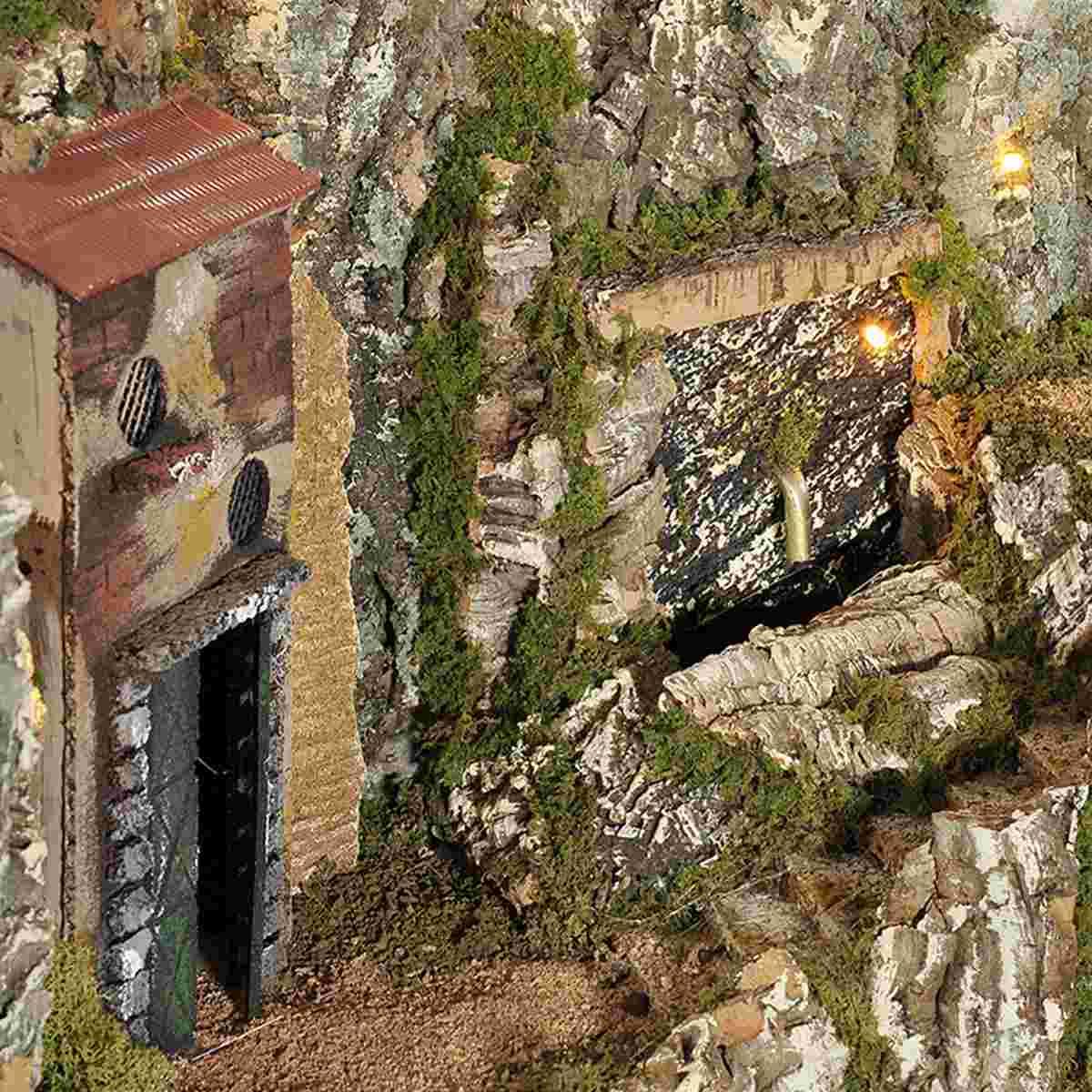 Paesaggio con Luci Fontana Grotta cm.77x57xH50 PR63 | Arte del Presepe