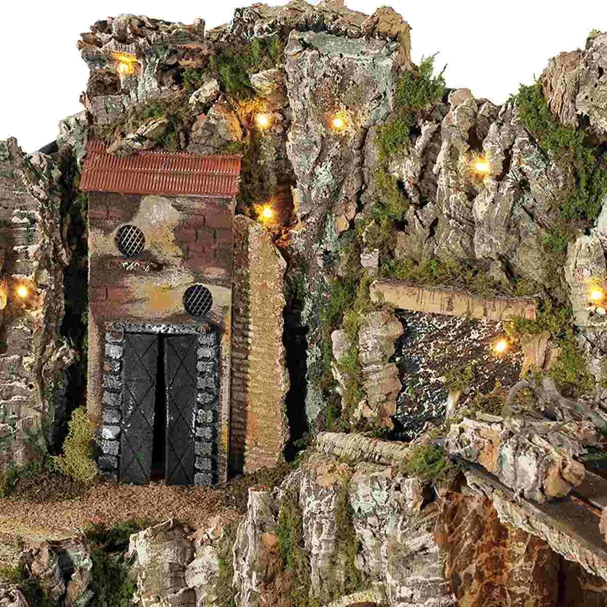 Paesaggio con Luci Fontana Grotta cm.77x57xH50 PR63 | Arte del Presepe