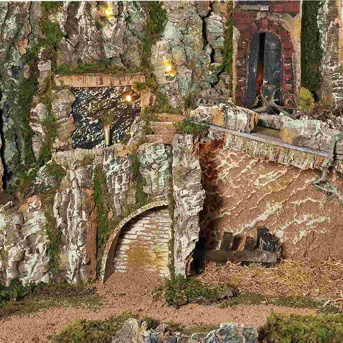 Paesaggio con Luci Fontana Grotta cm.77x57xH50 PR63 | Arte del Presepe