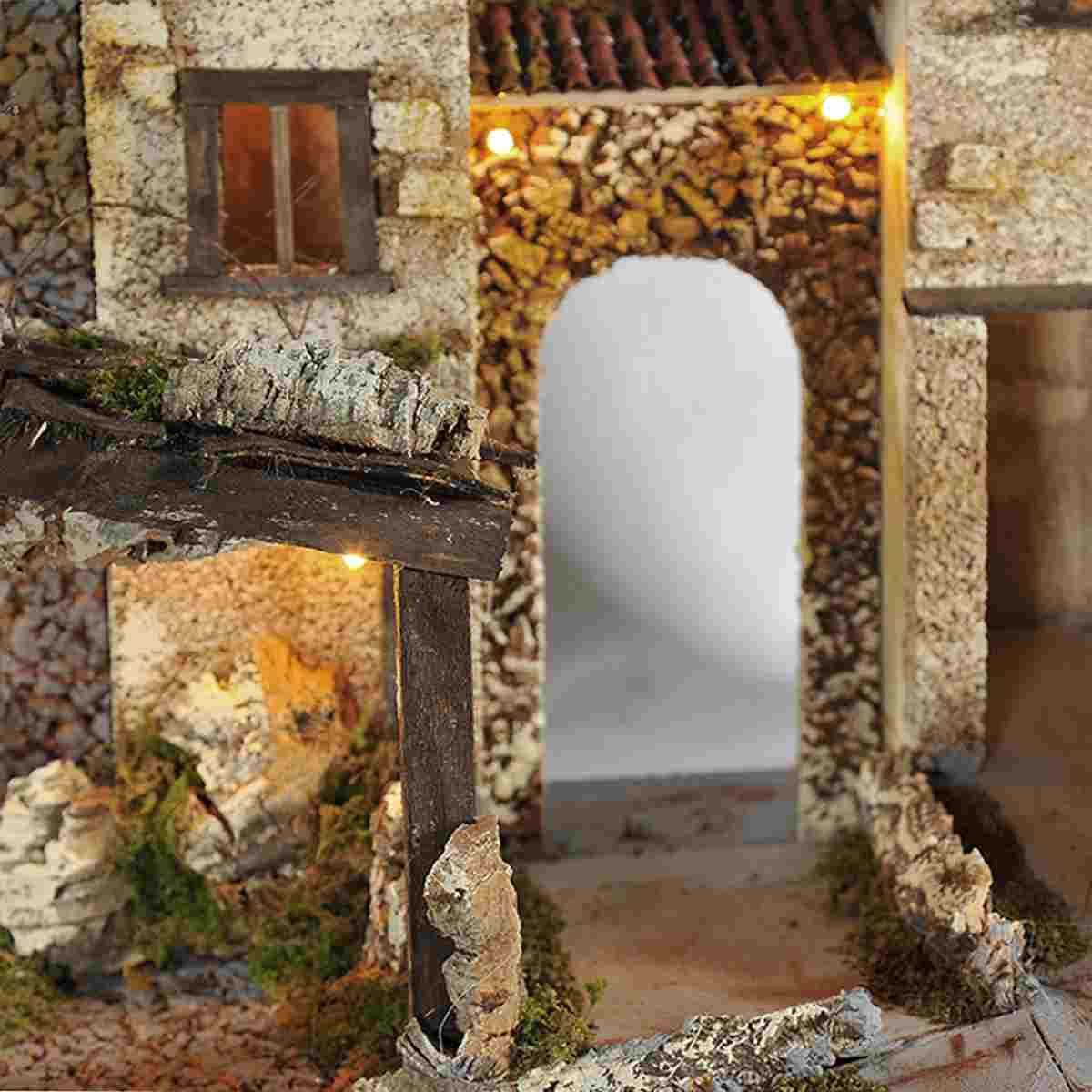 Paesaggio con Luci Fuoco cm.77x37xH46 PR73 | Arte del Presepe