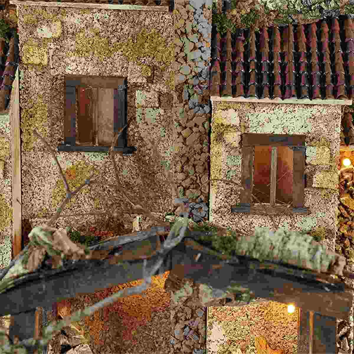 Paesaggio con Luci Fuoco cm.77x37xH46 PR73 | Arte del Presepe