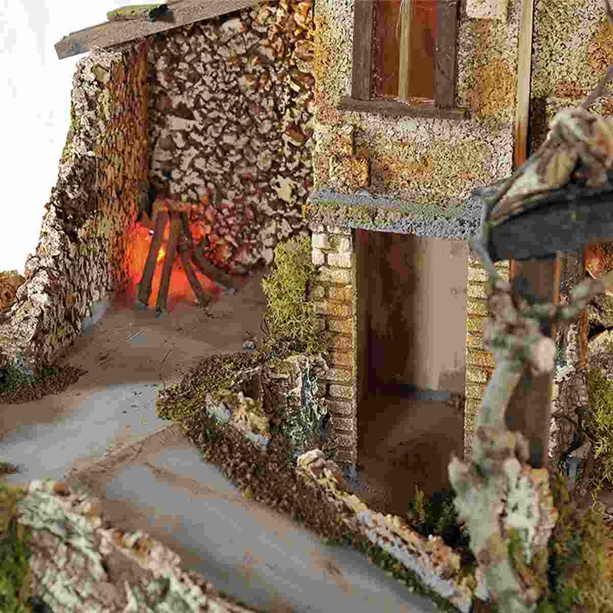 Paesaggio con Luci Fuoco cm.77x37xH46 PR73 | Arte del Presepe