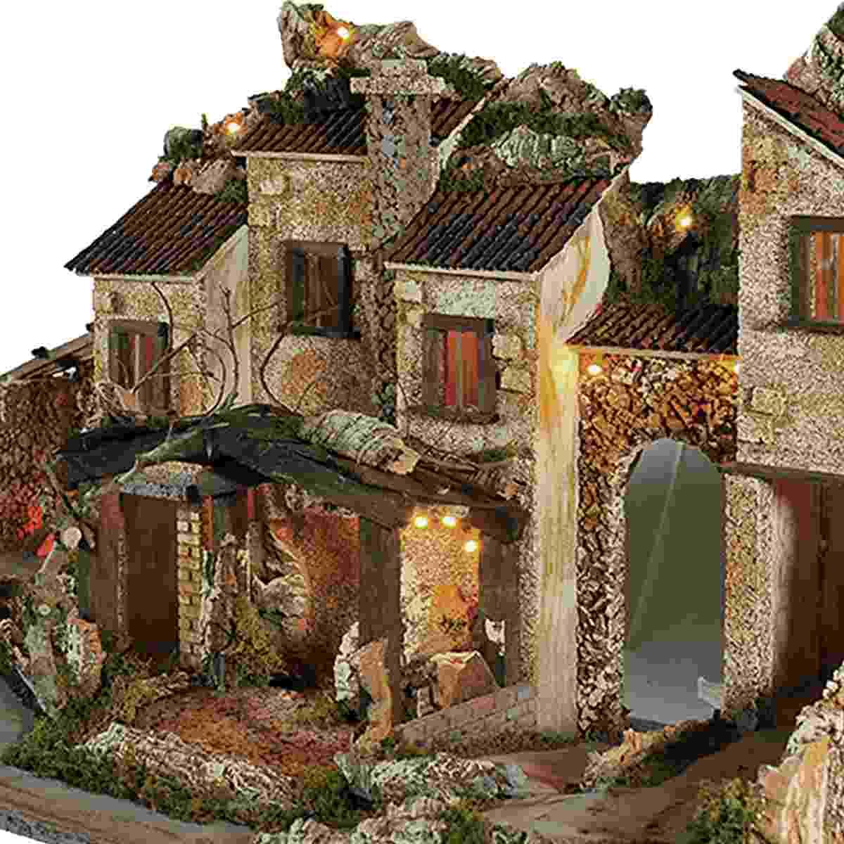 Paesaggio con Luci Fuoco cm.77x37xH46 PR73 | Arte del Presepe