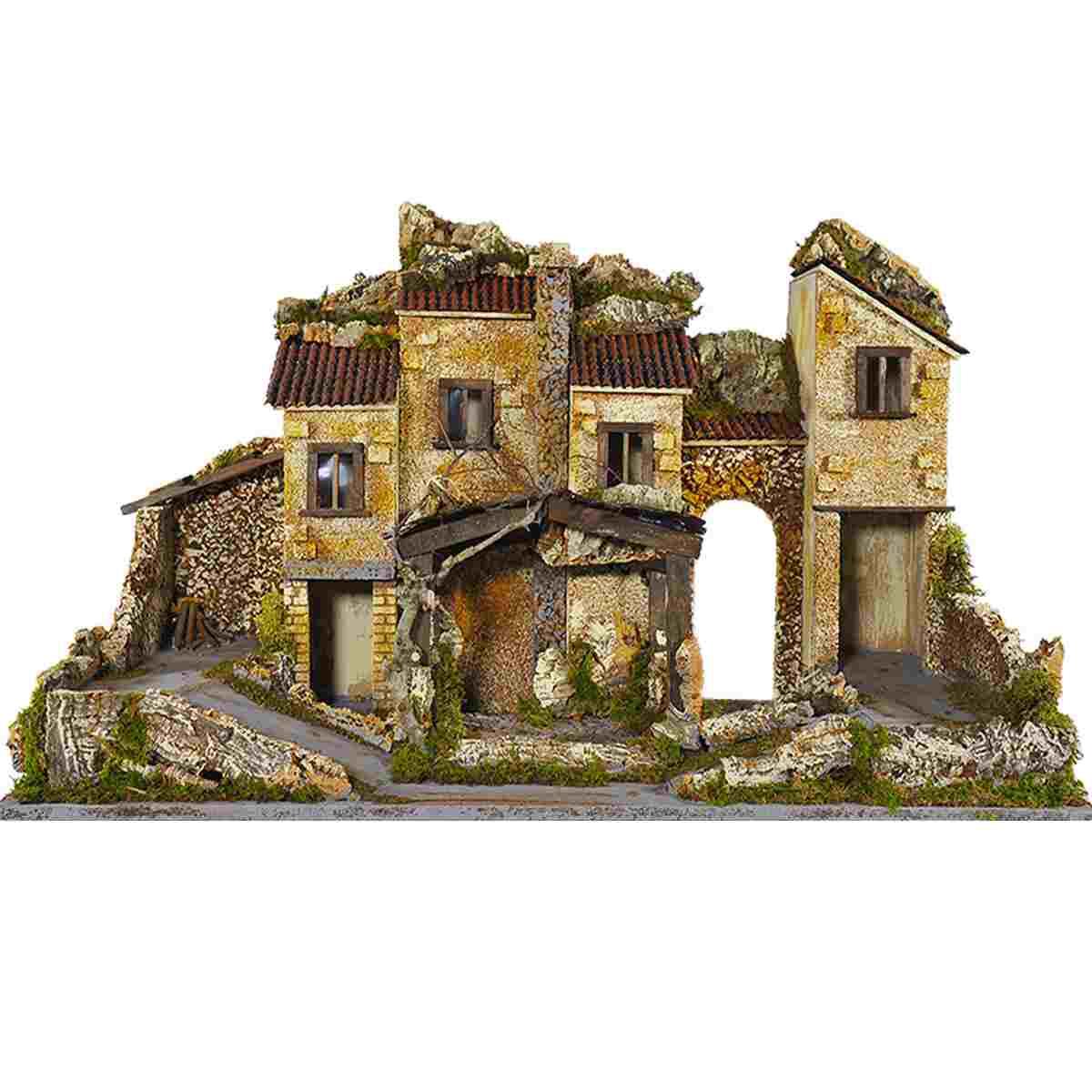 Paesaggio con Luci Fuoco cm.77x37xH46 PR73 | Arte del Presepe