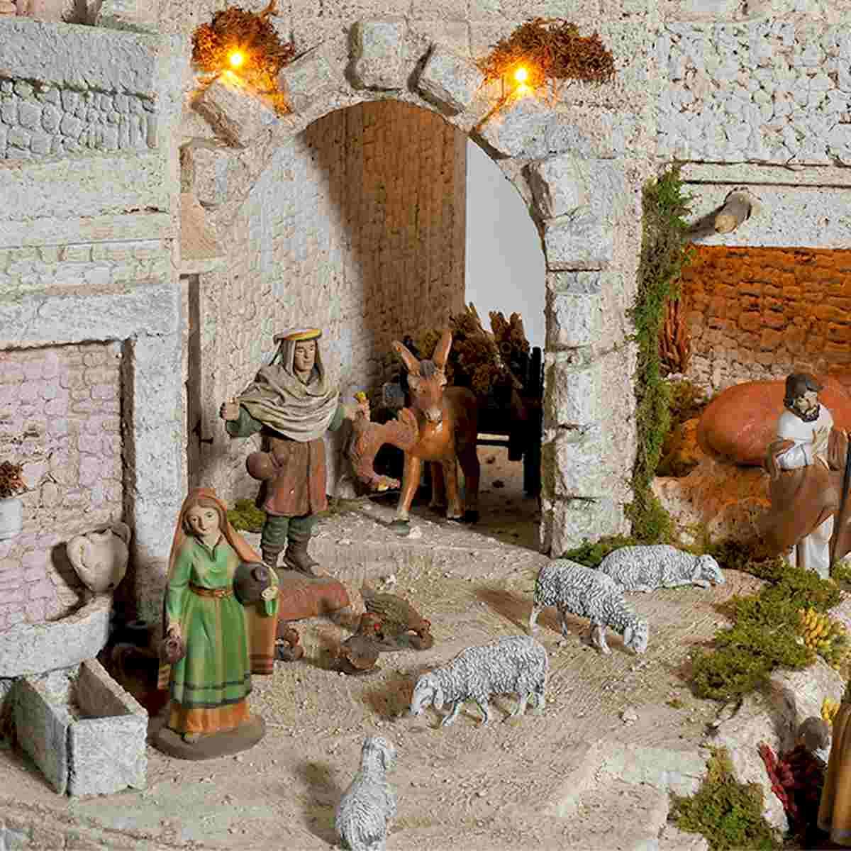 Paesaggio con Luci Arabo con Nativit cm.10 cm.77x57xH50 PR74 | Arte del Presepe