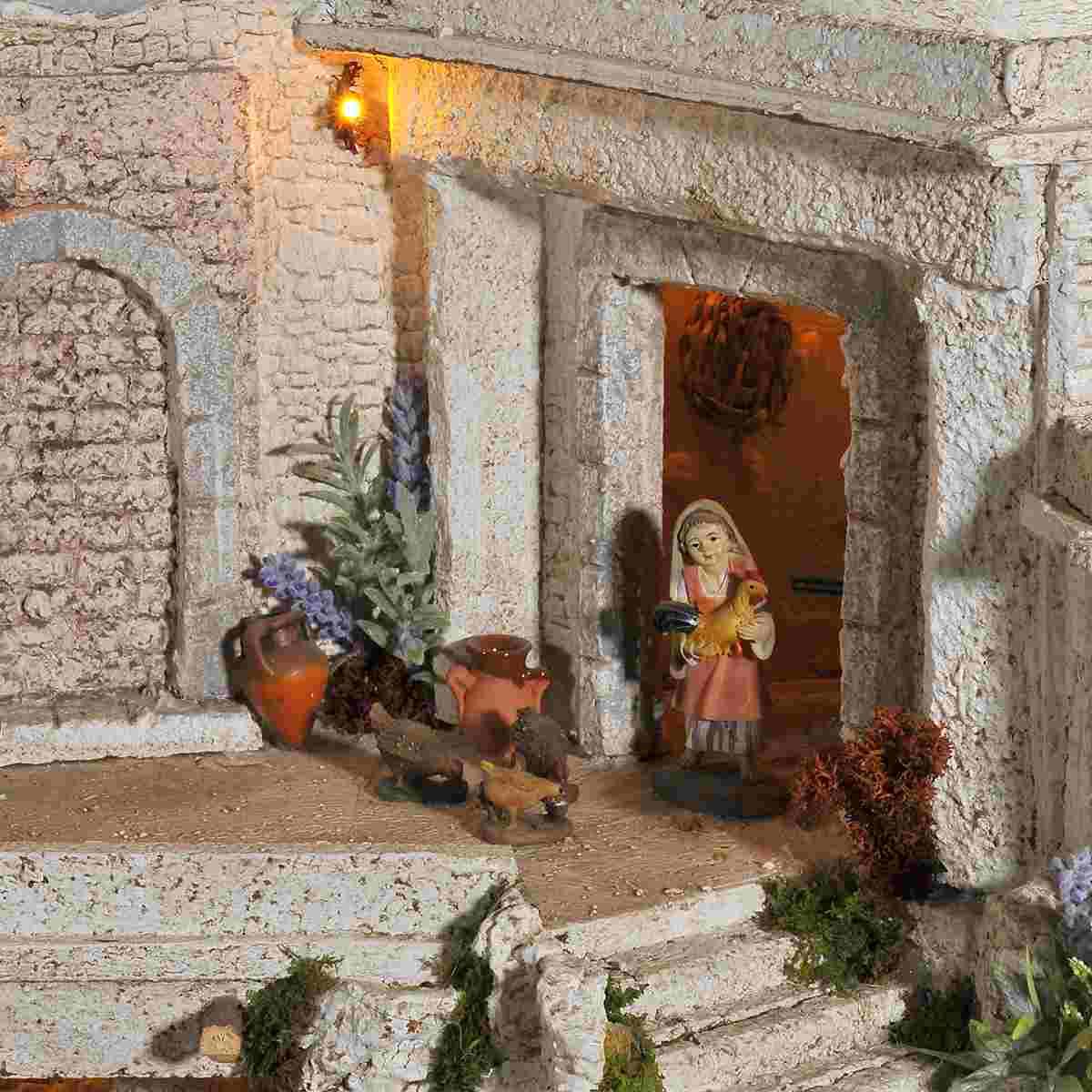 Paesaggio con Luci Arabo con Nativit cm.10 cm.77x57xH50 PR74 | Arte del Presepe