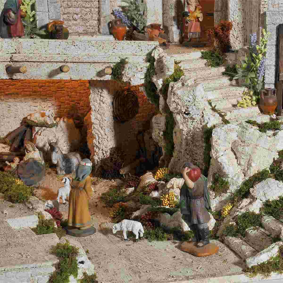 Paesaggio con Luci Arabo con Nativit cm.10 cm.77x57xH50 PR74 | Arte del Presepe
