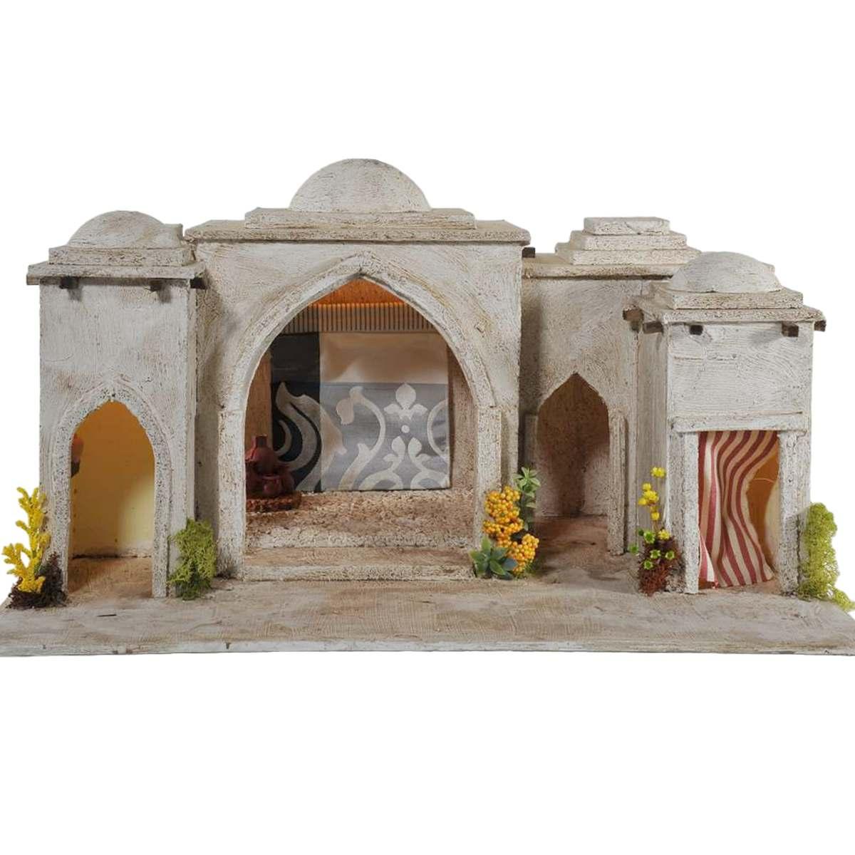 Paesaggio con Luci Minareto Arabo cm.57x37xH32 PR77 | Arte del Presepe
