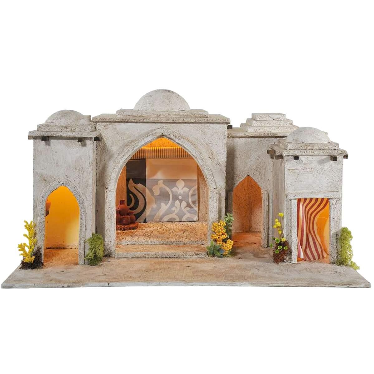 Paesaggio con Luci Minareto Arabo cm.57x37xH32 PR77 | Arte del Presepe