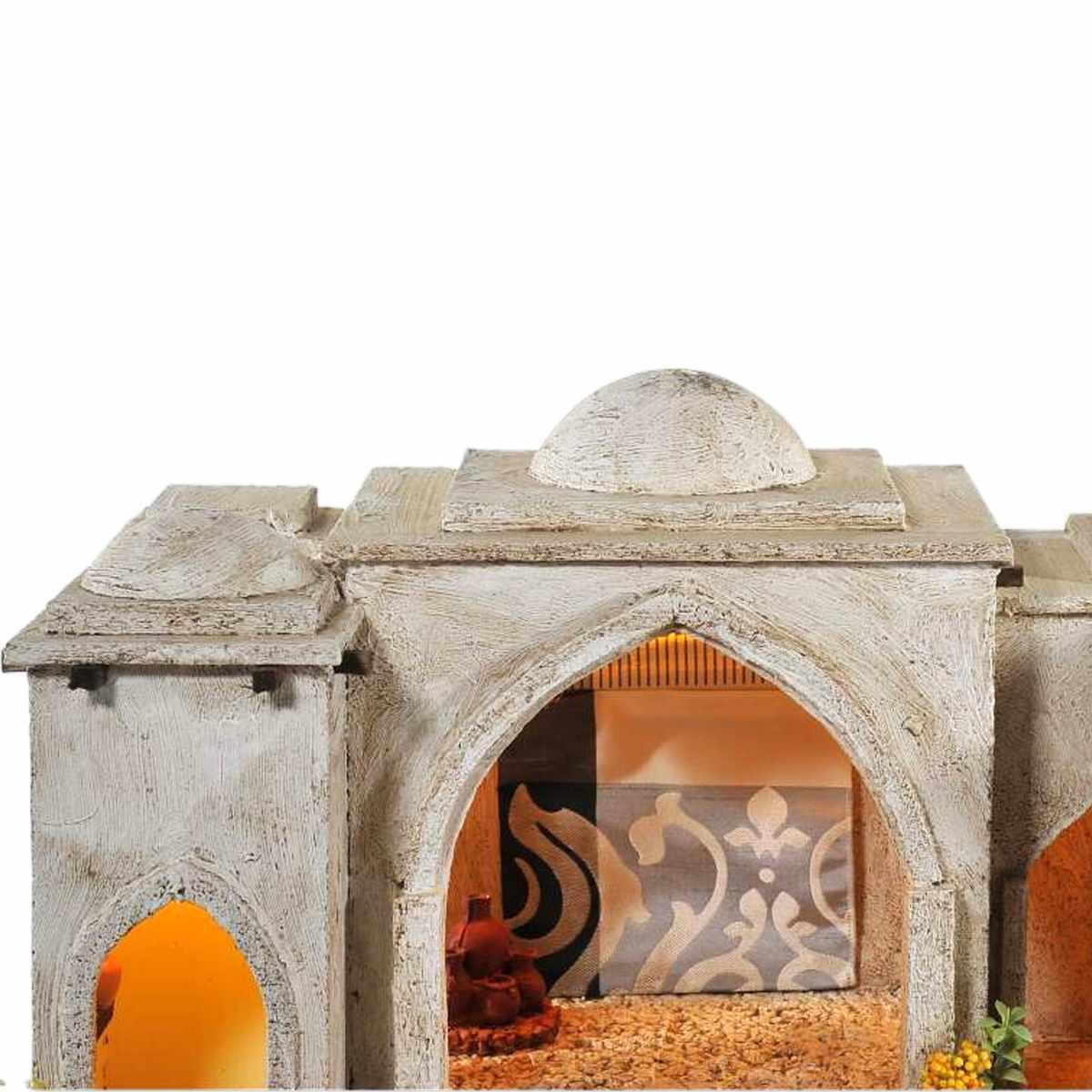 Paesaggio con Luci Minareto Arabo cm.57x37xH32 PR77 | Arte del Presepe