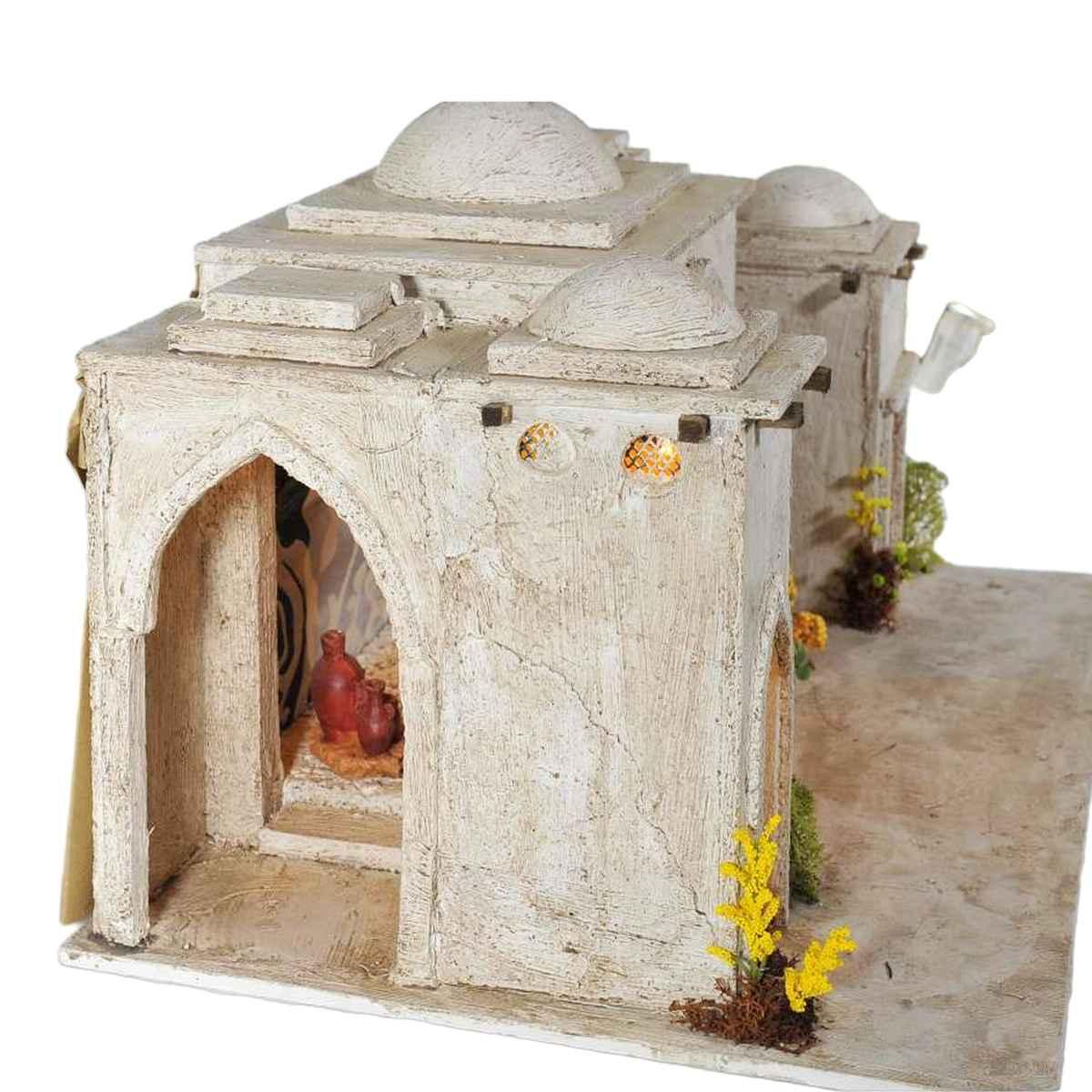 Paesaggio con Luci Minareto Arabo cm.57x37xH32 PR77 | Arte del Presepe