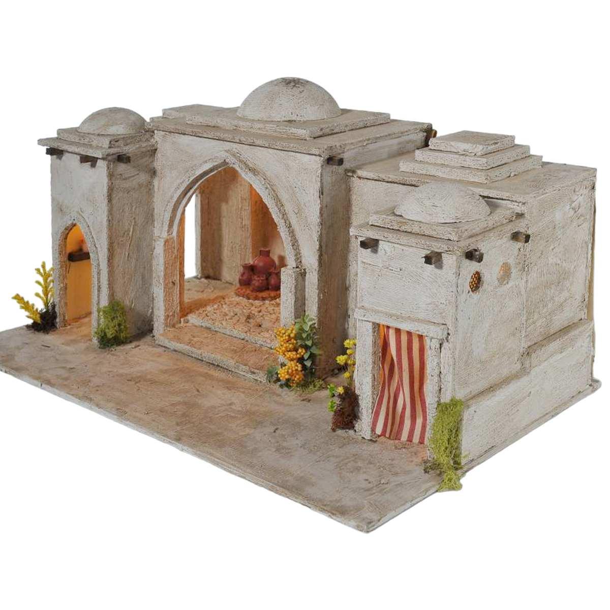 Paesaggio con Luci Minareto Arabo cm.57x37xH32 PR77 | Arte del Presepe