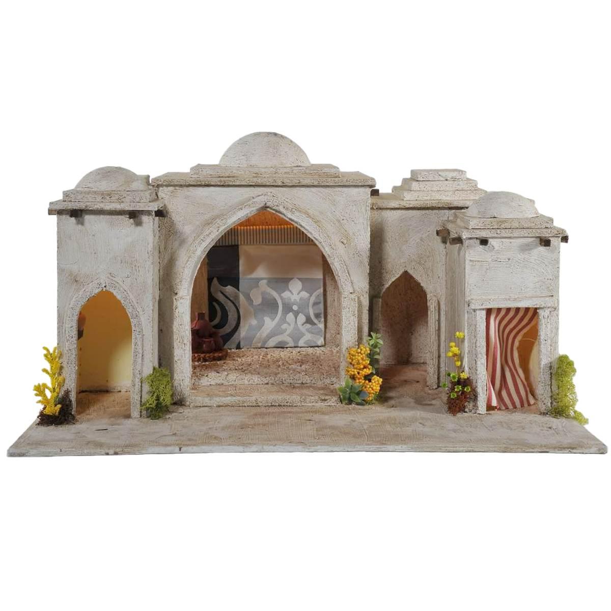 Paesaggio con Luci Minareto Arabo cm.57x37xH32 PR77 | Arte del Presepe