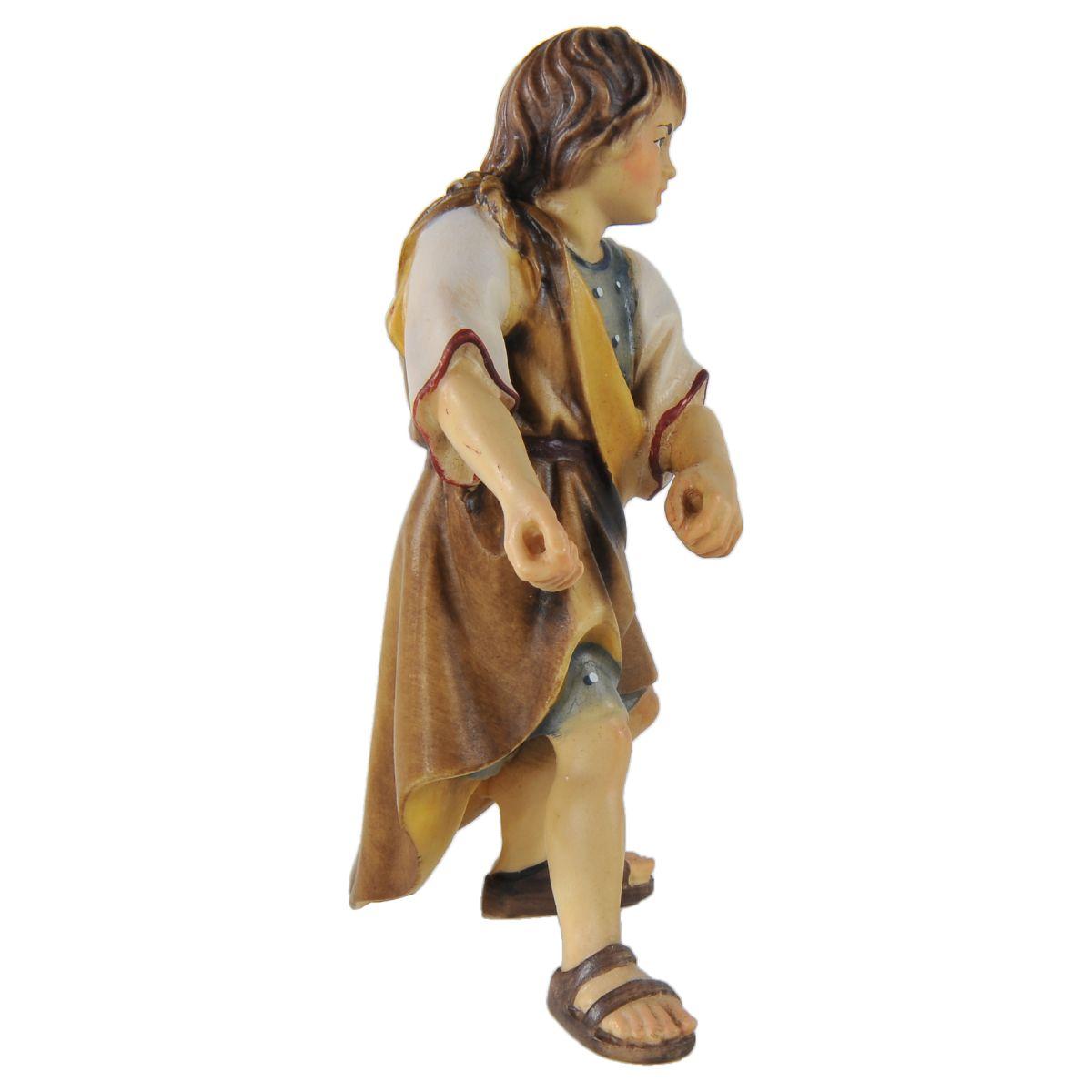 Statua cm.15 Scultura in Legno Pastorello che Tira la fune | Ulpe