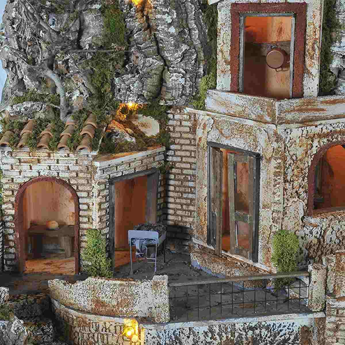 Paesaggio con Luci Capanna Fontana cm.97x57xH62 PR198 | Arte del Presepe