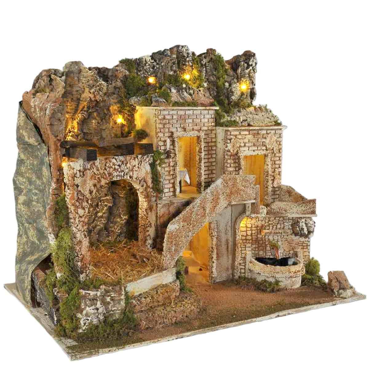 Paesaggio con Luci Fontana cm.57x37xH50 PR225 | Arte del Presepe