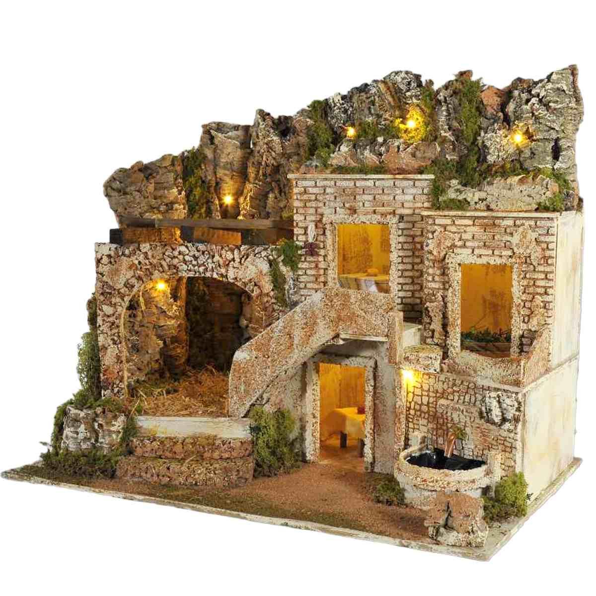 Paesaggio con Luci Fontana cm.57x37xH50 PR225 | Arte del Presepe