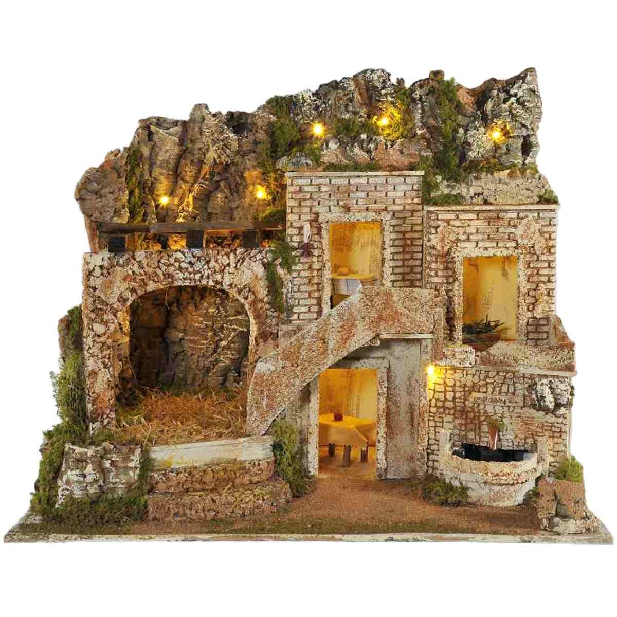 Paesaggio con Luci Fontana cm.57x37xH50 PR225 | Arte del Presepe