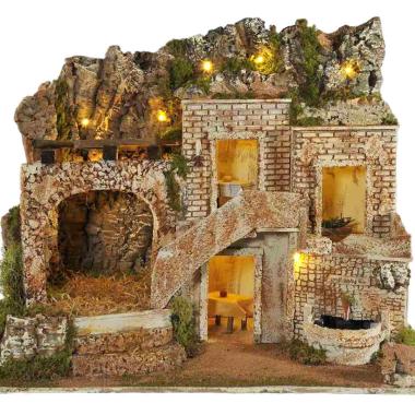 Paesaggio con Luci Fontana cm.57x37xH50 PR225 | Arte del Presepe