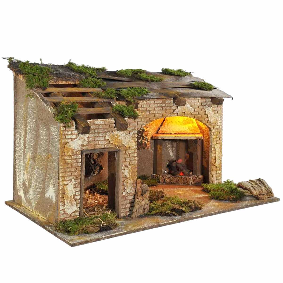 Capanna Legno con Luci cm.52x33xH32 CG5 | Arte del Presepe