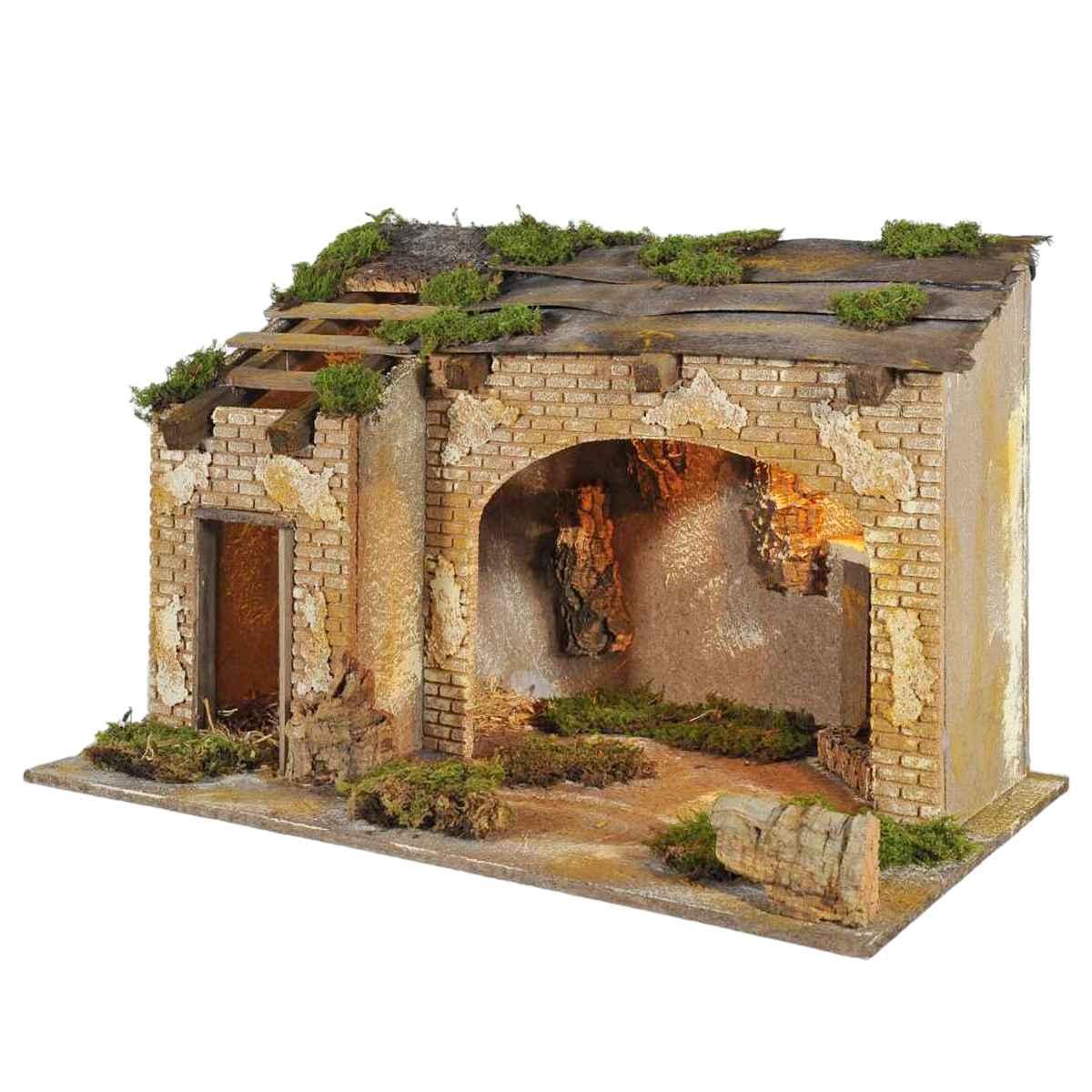 Capanna Legno con Luci cm.52x33xH32 CG5 | Arte del Presepe