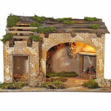 Capanna Legno con Luci cm.52x33xH32 CG5 | Arte del Presepe