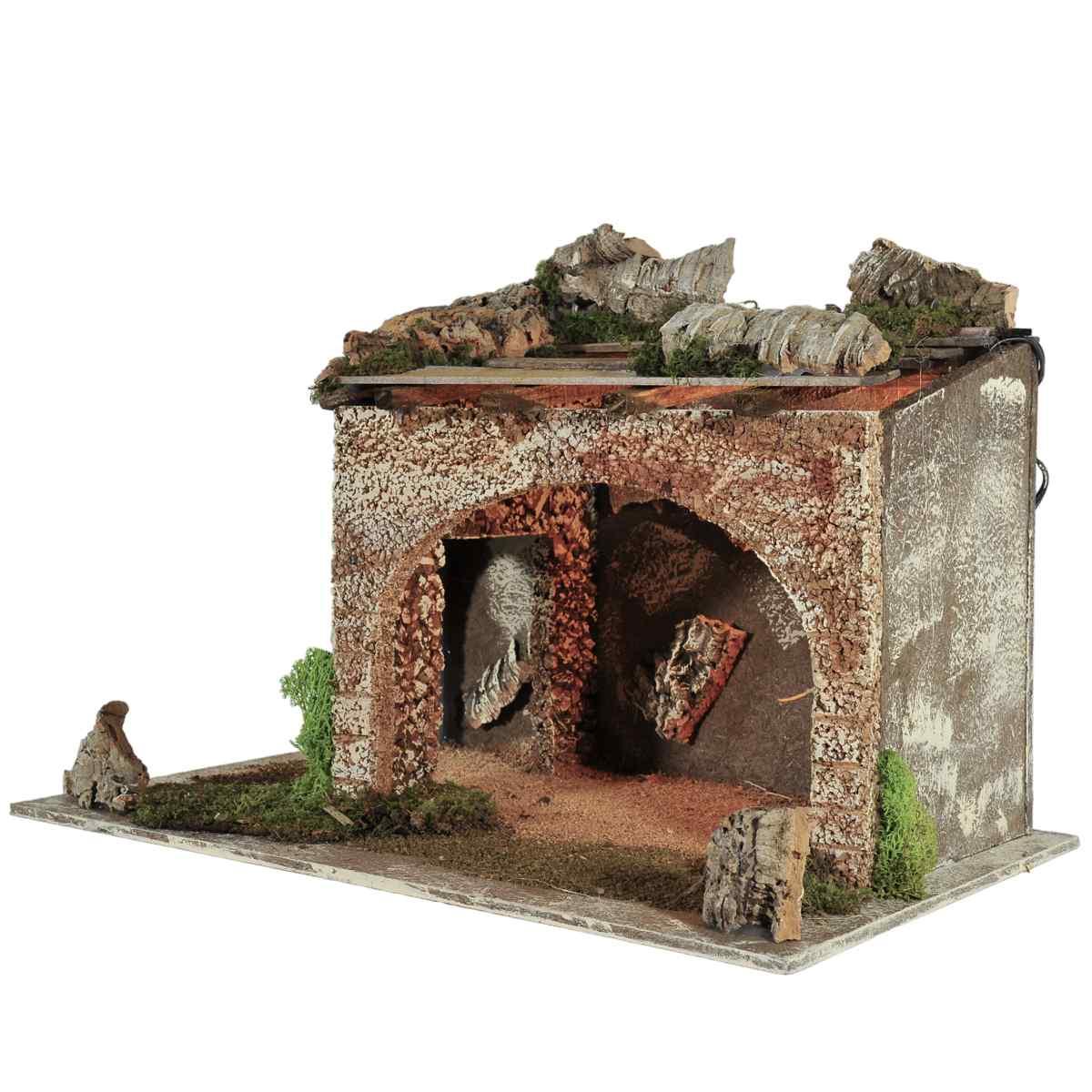 Capanna Legno con Luci cm.52x33xH36 CG43 | Arte del Presepe