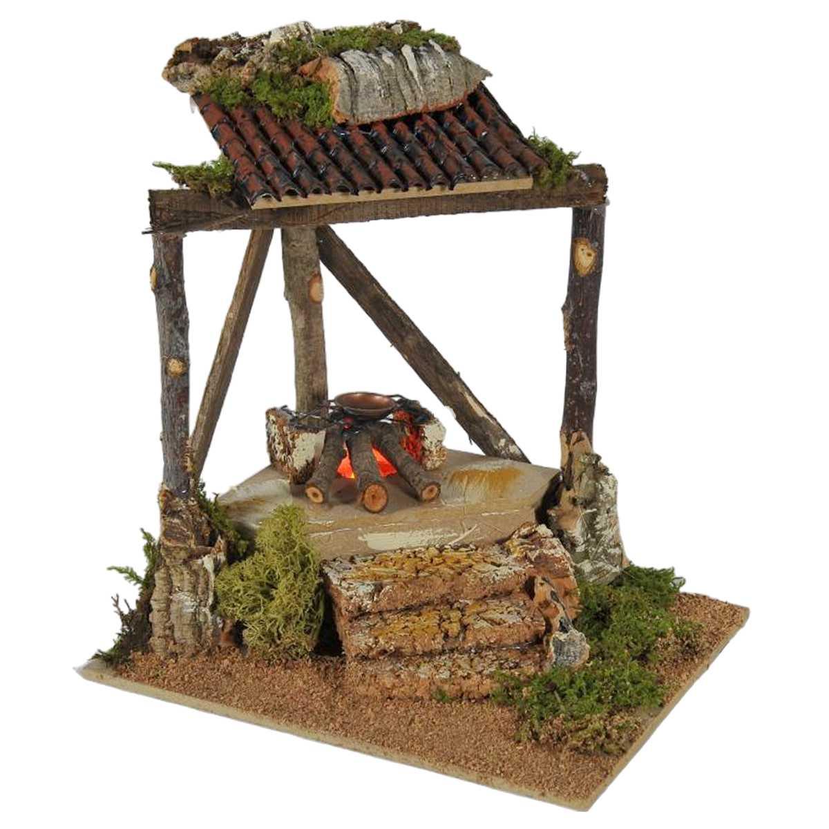 Fuoco Elettrico Effetto Fiamma con Luce cm.20x17xH23 FCM11 | Arte del Presepe