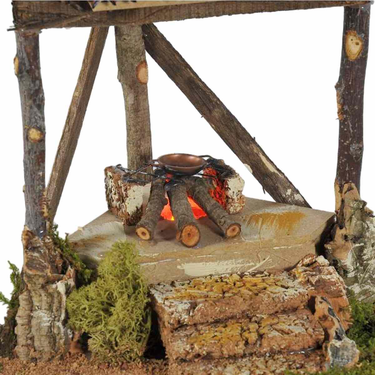 Fuoco Elettrico Effetto Fiamma con Luce cm.20x17xH23 FCM11 | Arte del Presepe