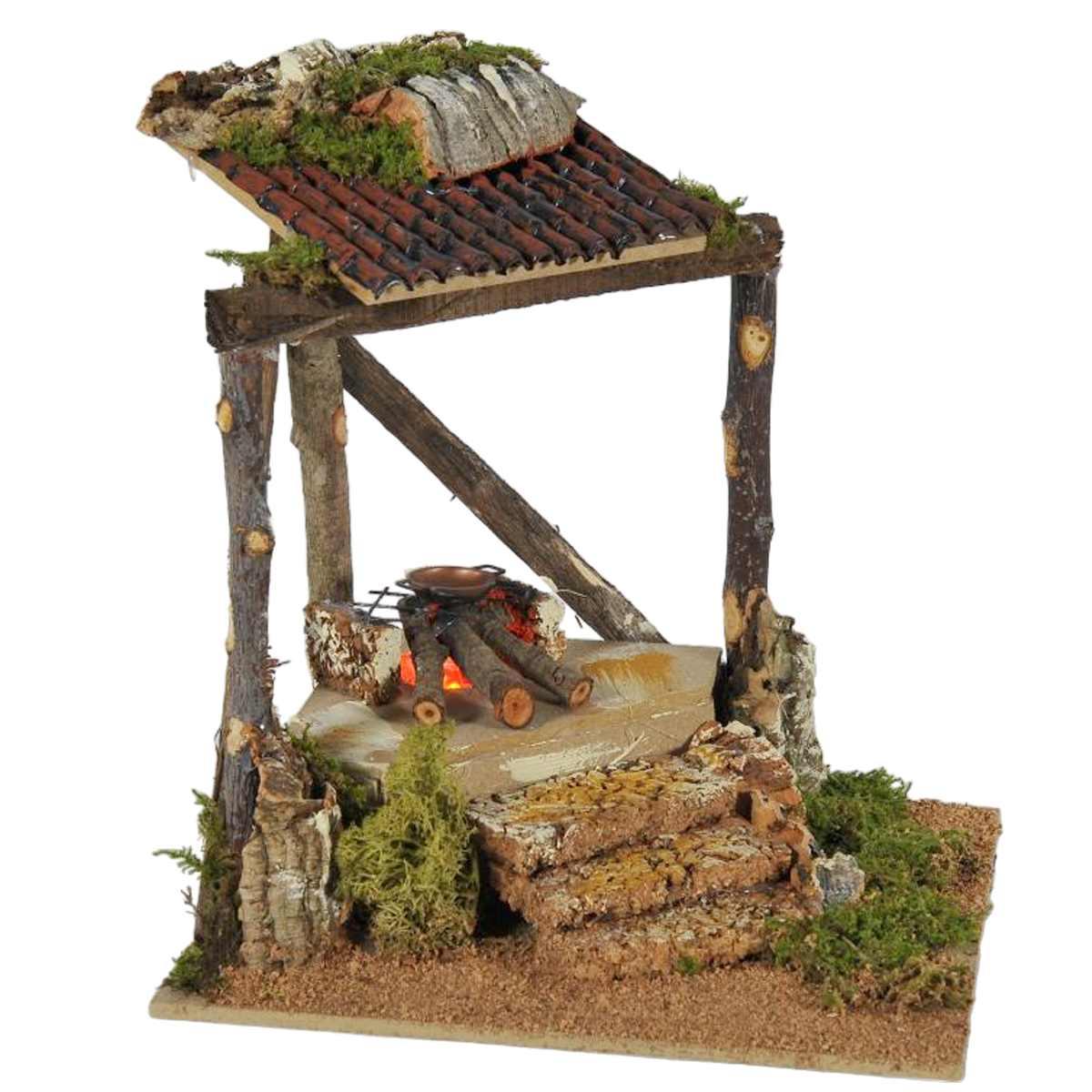 Fuoco Elettrico Effetto Fiamma con Luce cm.20x17xH23 FCM11 | Arte del Presepe