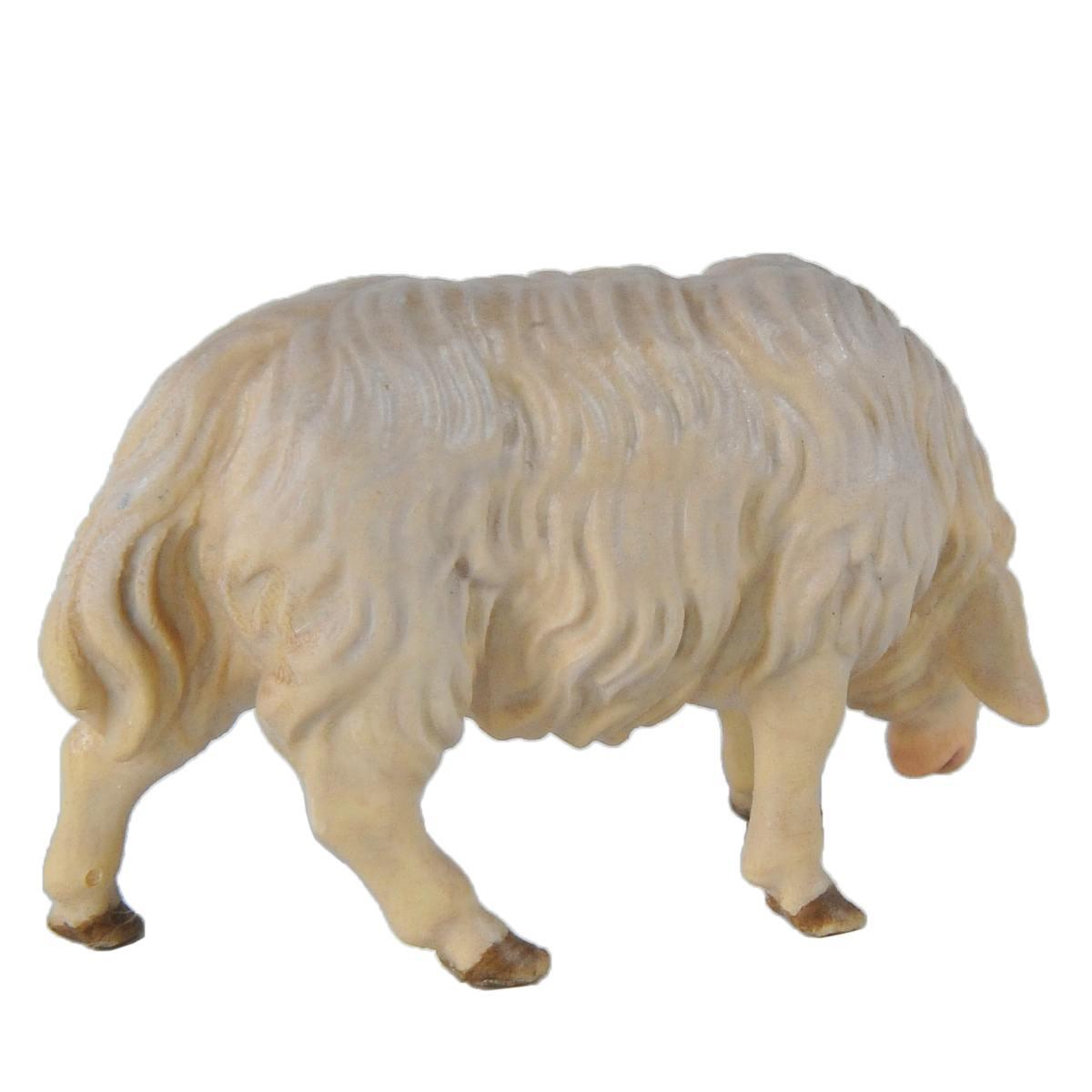 Statua cm.15 Scultura in Legno Pecora che Mangia | Ulpe