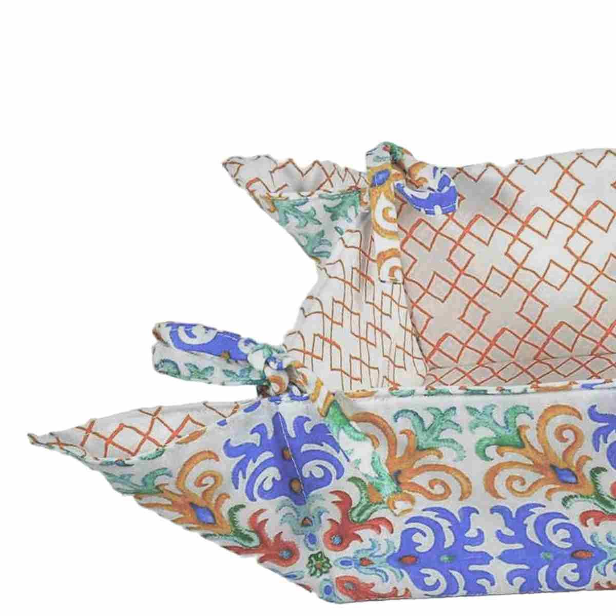 Portapane Cestino Fantasia Rombi cm.18x18x10 | Montemaggi