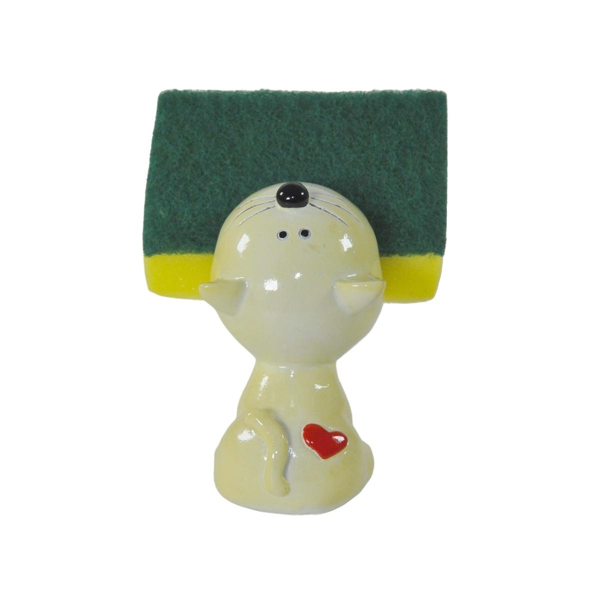 Portaspugne Ceramica Gatto Giallo cm.10 |Montemaggi
