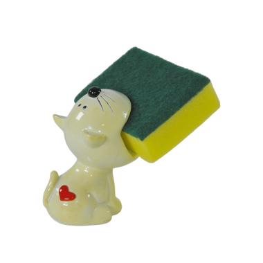 Portaspugne Ceramica Gatto Giallo cm.10 |Montemaggi