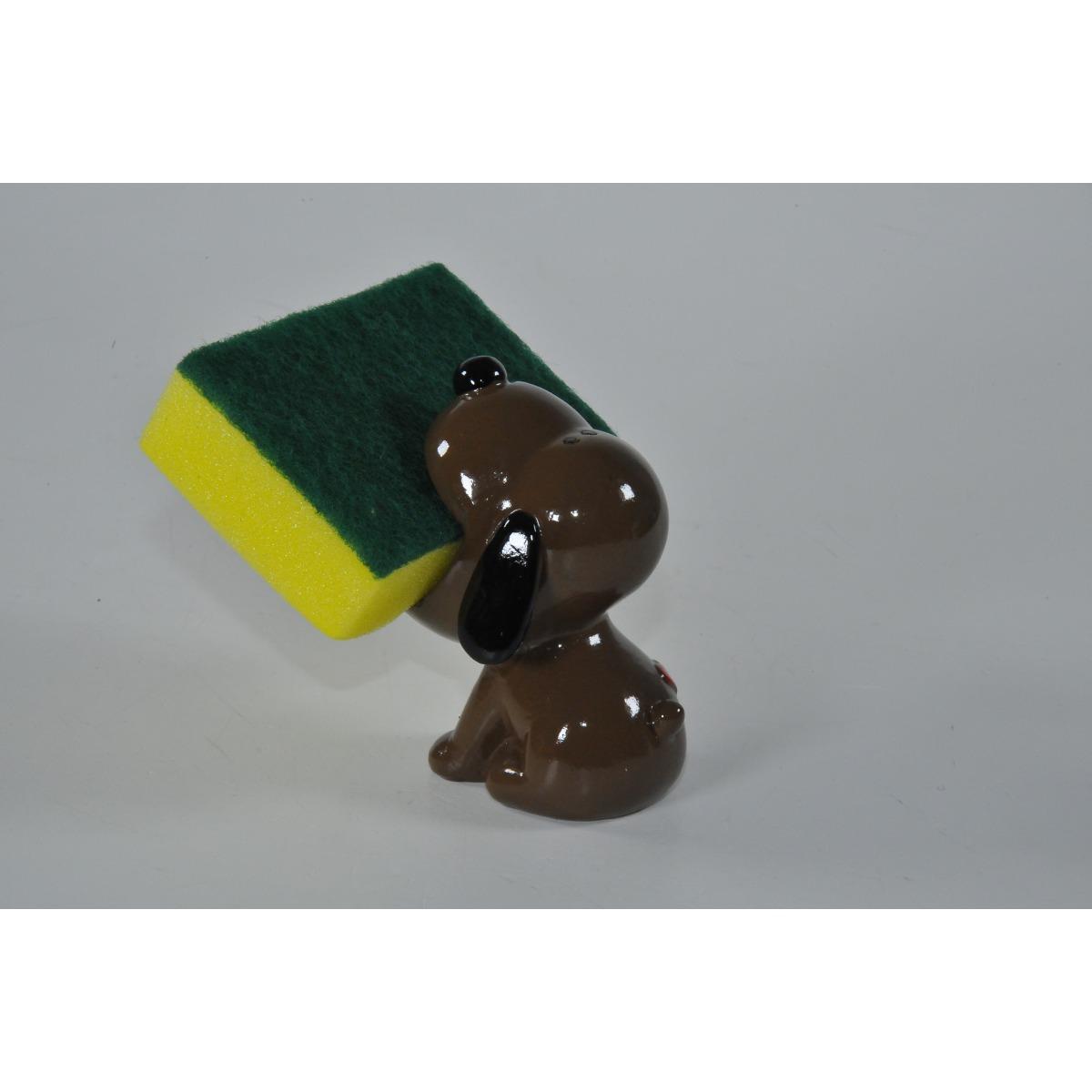Porta Spugne Ceramica Cane Marrone cm.10 | Montemaggi