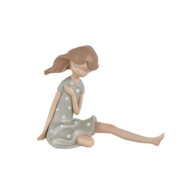 Statua Ragazza Dream Seduta con Capelli al Vento cm.14 |Montemaggi