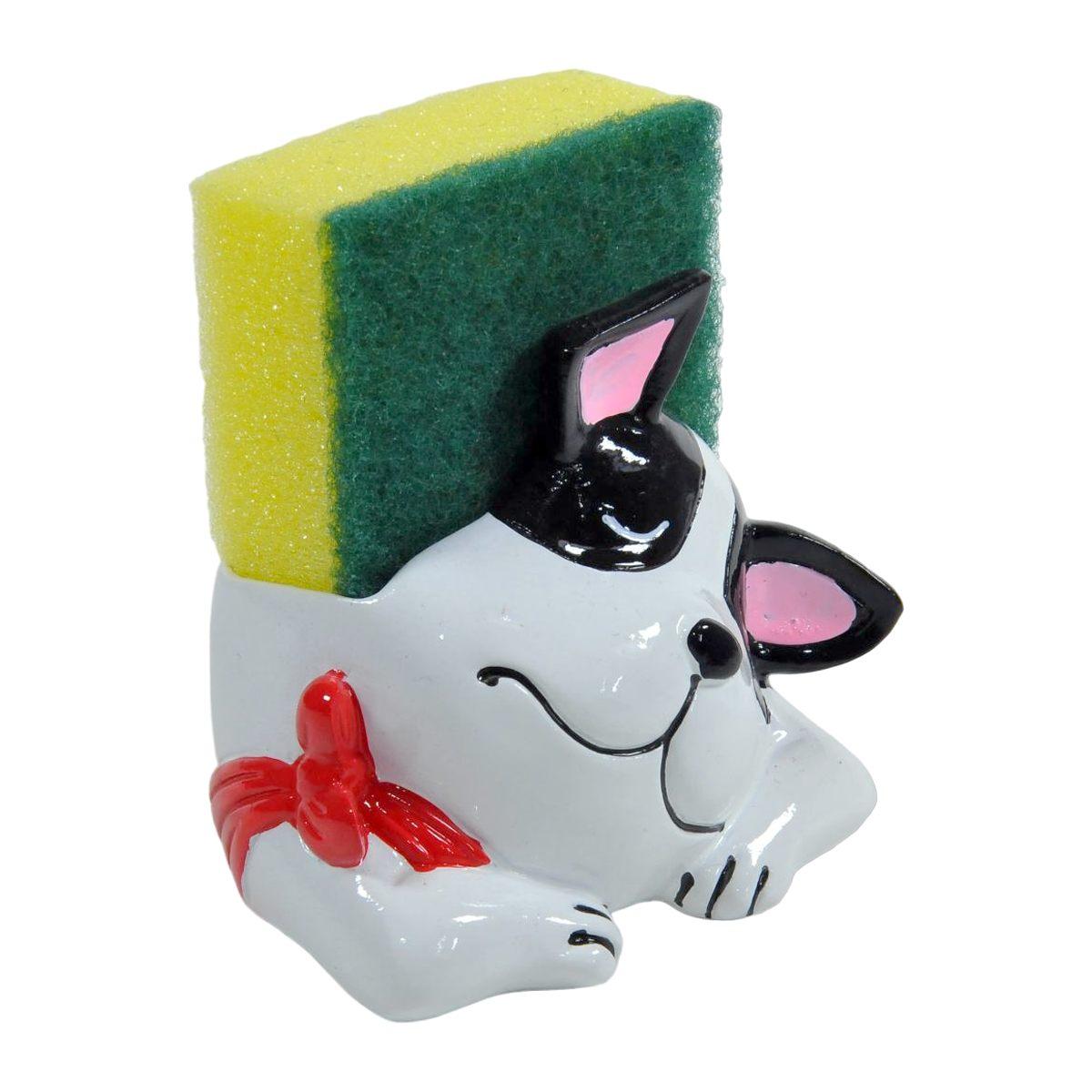 Portaspugne Ceramica Cane Bulldog Bianco cm.9 |Montemaggi