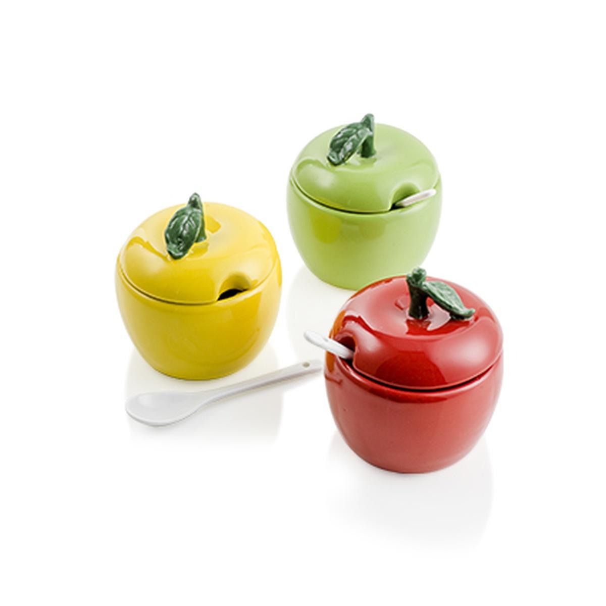 Zuccheriera Ceramica Stoneware Mela Gialloa cm.8x10 | Montemaggi