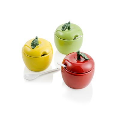 Zuccheriera Ceramica Stoneware Mela Gialloa cm.8x10 | Montemaggi