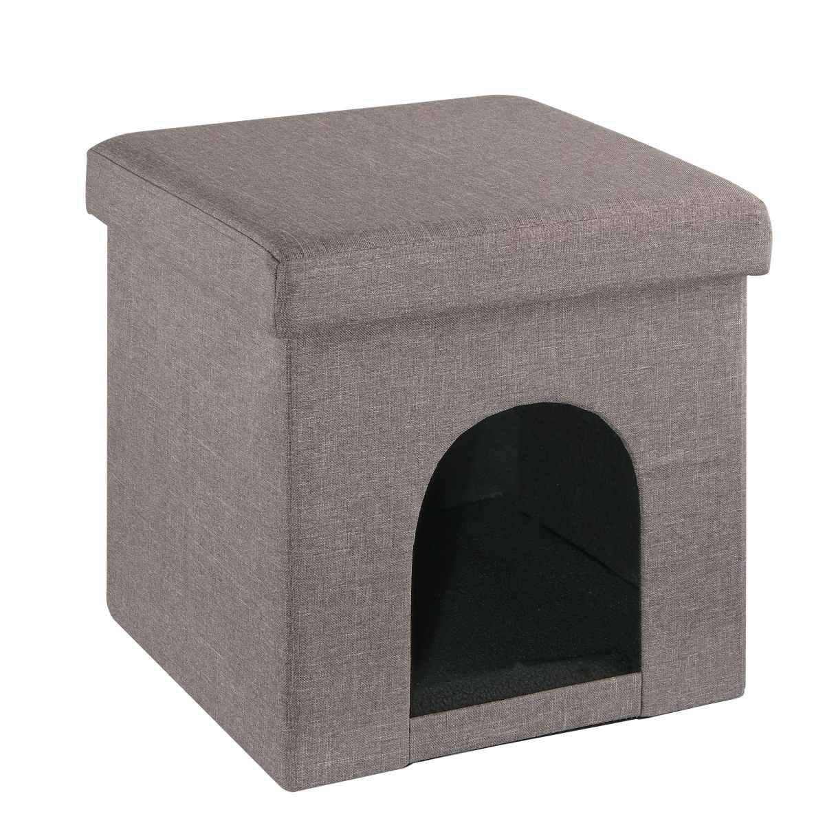 Cuccia Pouf Pieghevole Tessuto Grigio cm.38x38 | Montemaggi