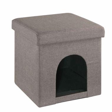 Cuccia Pouf Pieghevole Tessuto Grigio cm.38x38 | Montemaggi