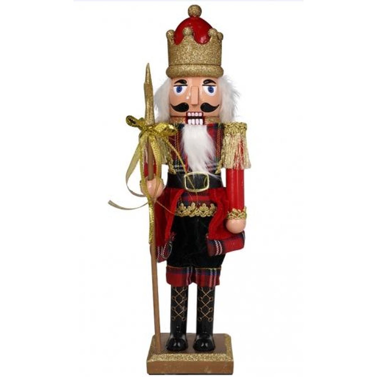 Soldatino Schiaccianoci Legno cm.40 Rosso con Abito Velluto |Mazzeo