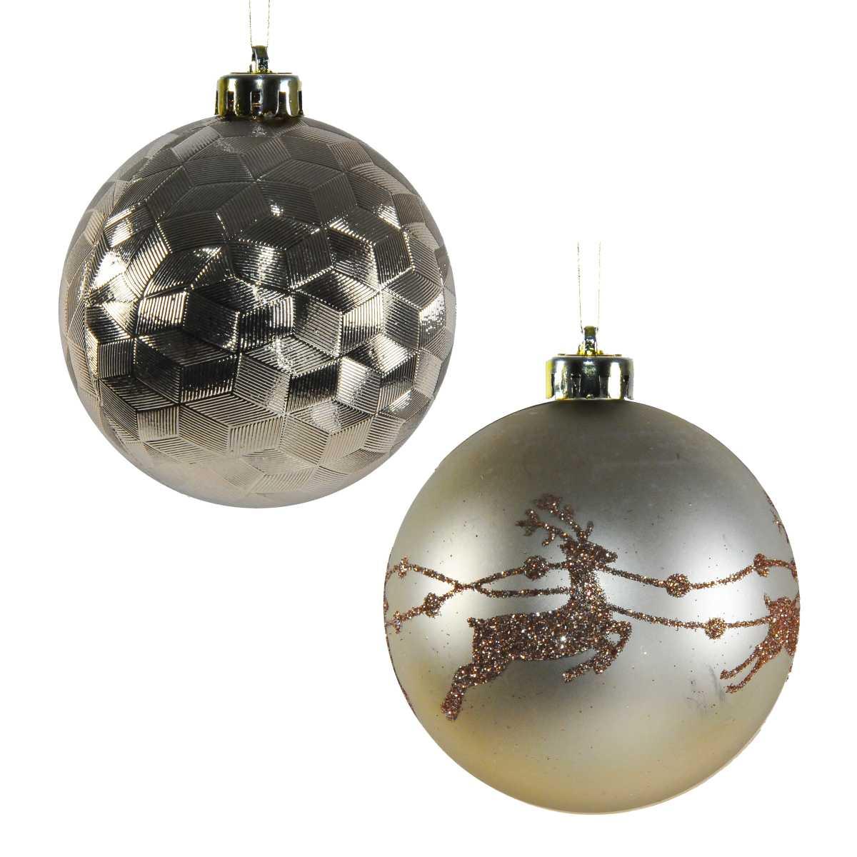 Pallina Natale cm.8 Oro Assortita Set pz.4 |Mazzeo