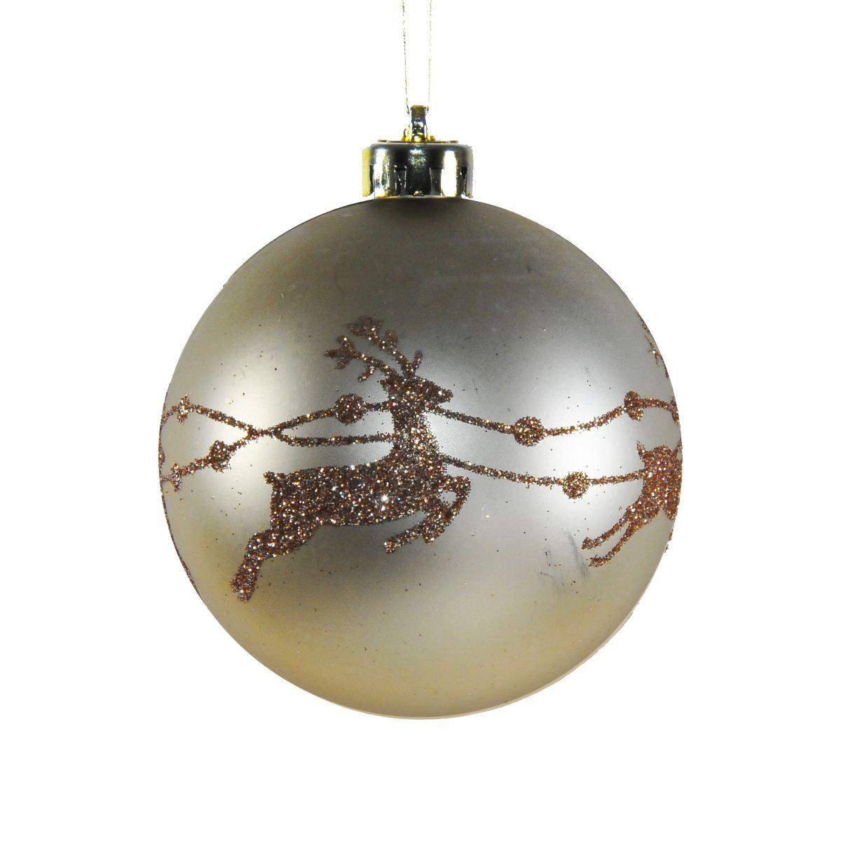 Pallina Natale cm.8 Oro Assortita Set pz.4 |Mazzeo