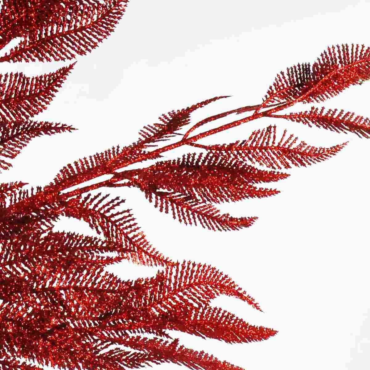 Fiore Natale Foglie Rosso Glitter cm.85