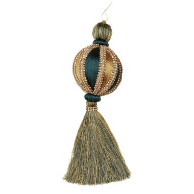 Decorazione Natalizia Drops Verde Oro con Strass cm.9x26 |Fade