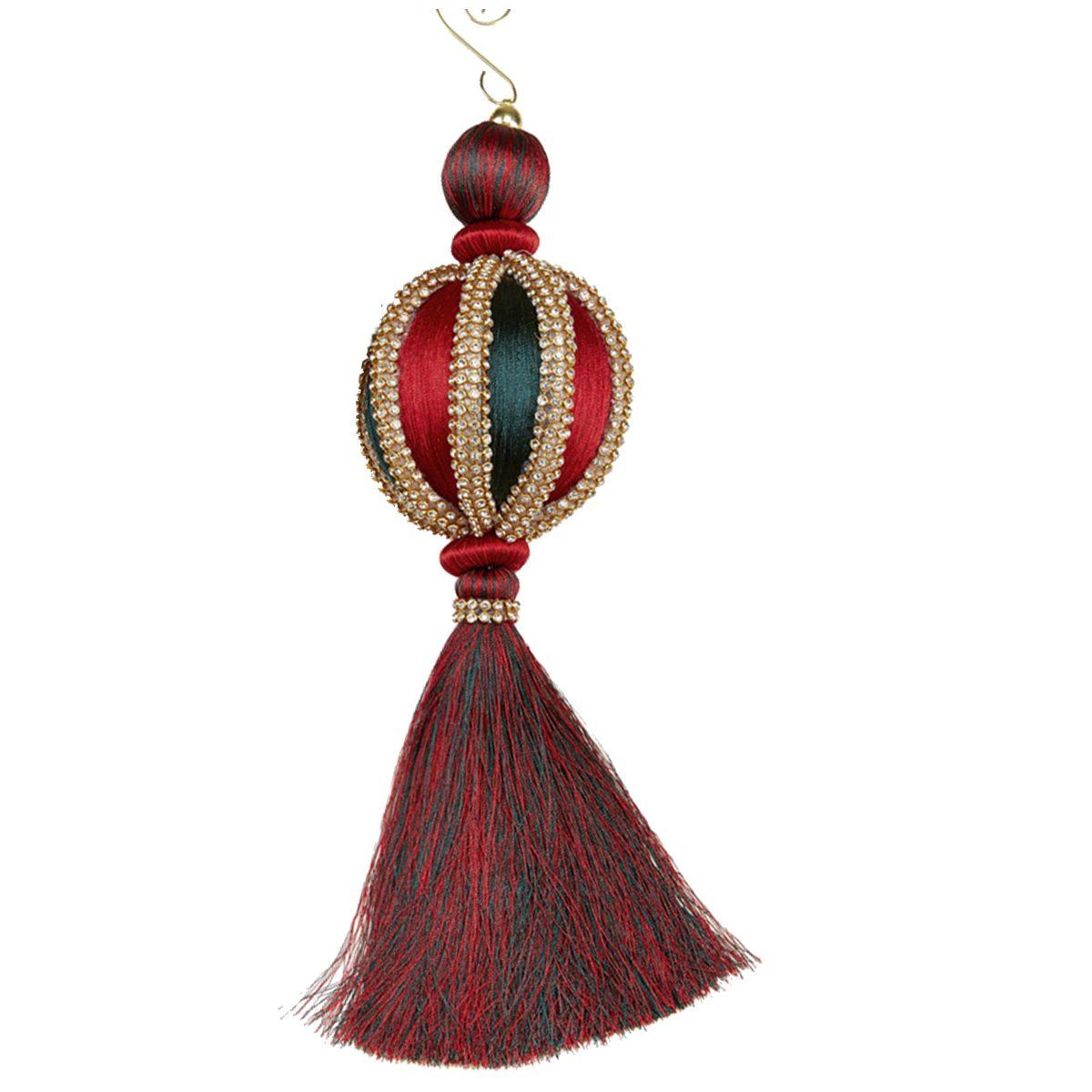 Decorazione Natalizia Drops Verde Rosso con Strass cm.9x26 |Fade