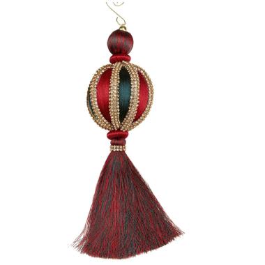 Decorazione Natalizia Drops Verde Rosso con Strass cm.9x26 |Fade