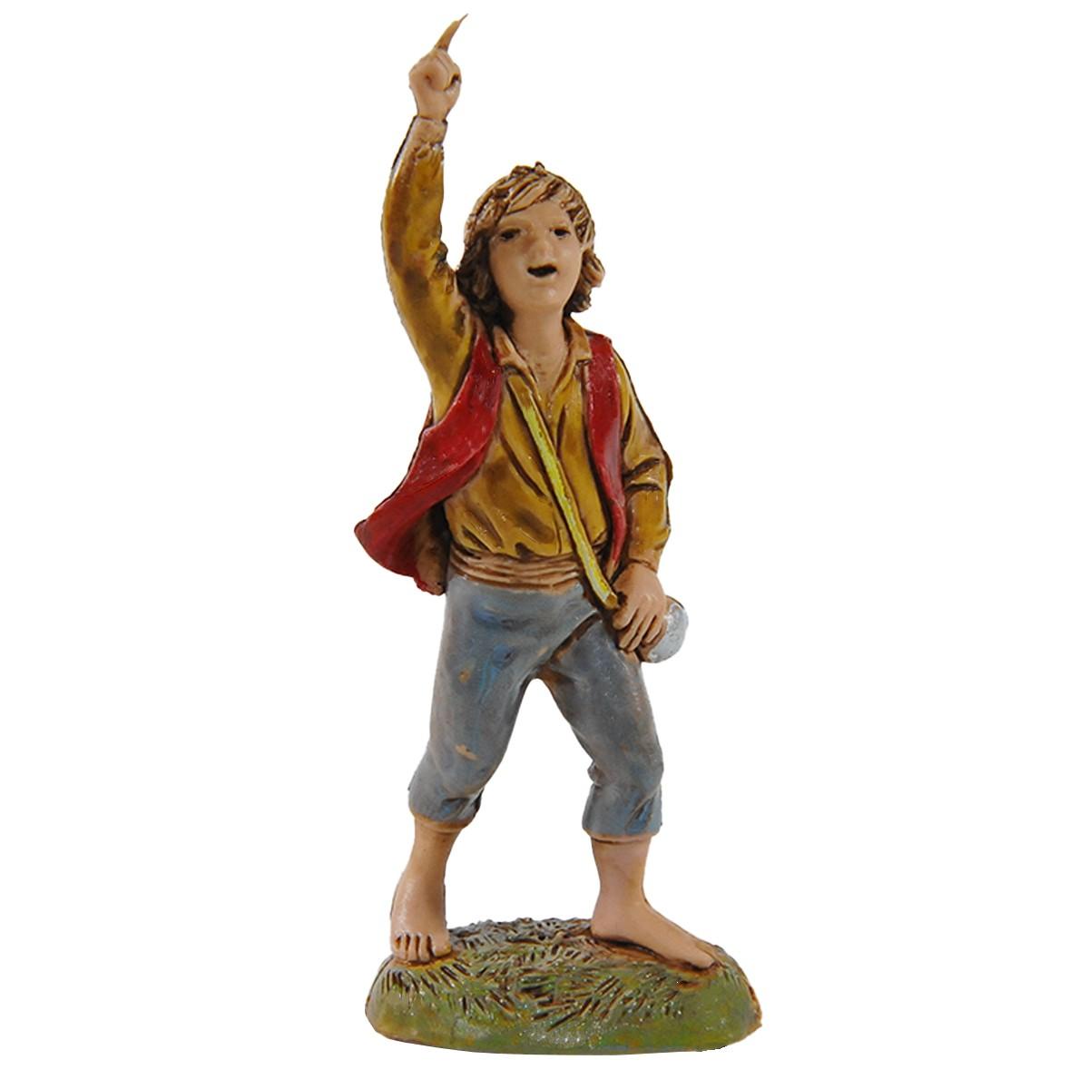 Statua cm.10 Bambino Pastore Che Indica | Moranduzzo